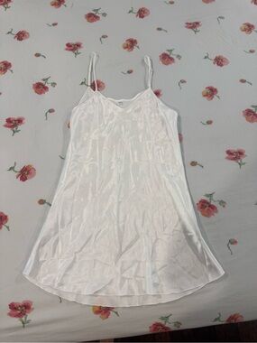 White Satin Slip Dress - Women's Intimates